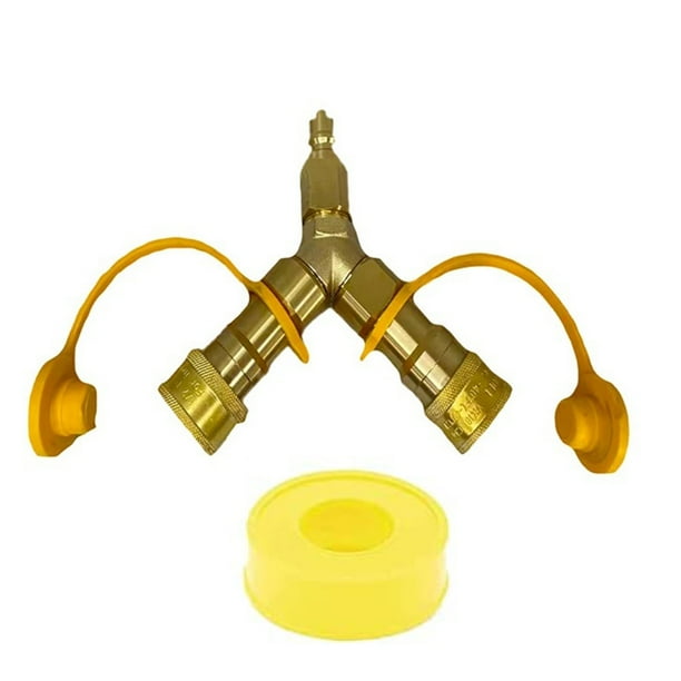 Propane Quick Connect 3/8 Inch YSplitter Quick Connect/Disconnect Adapter for Natural Gas or