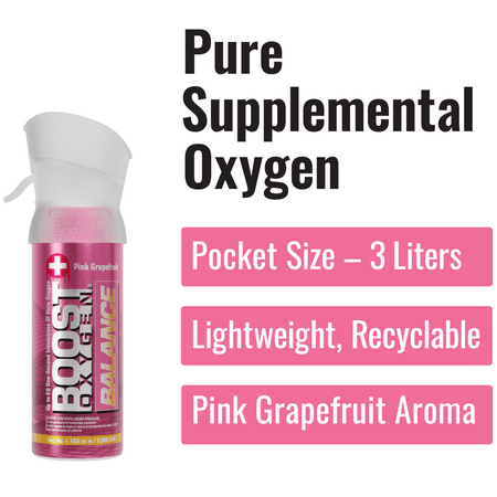 Boost Oxygen Portable Canned Oxygen, Pink Grapefruit, 3L