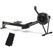 Concept2 RowErg Model D Indoor Rowing Machine - PM5 Monitor, Device Holder, Adjustable Air Resistance, Easy Storage with Black Sweat Towel