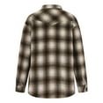 thumbnail image 4 of Women's Plaid Shacket Jacket Casual Button Lapel Flannel Tartan Trench Coat With Pockets, 4 of 7
