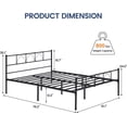 thumbnail image 2 of Queen Size Sturdy Modern Stylish Iron Bed Frame with Headboard and Footboard Metal Platform Bed - Simple Assembly, No Box Spring Needed, Under Bed Storage, 2 of 7