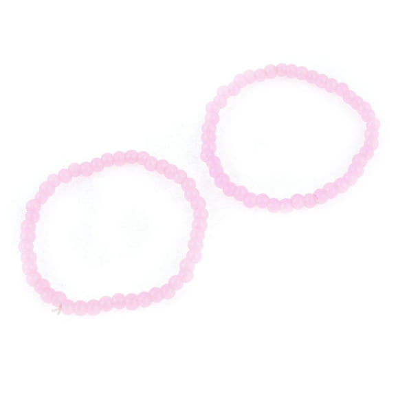 Unique Bargains Pink Bead Detail Stretchy Bracelet Wedding Party Decor 2pcs for Woman