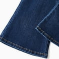 thumbnail image 6 of Wxirdiow Little Girls Jeans Flare Jeans for Girls Bell Bottom Stretch High Waist Denim Pants Cute Y2k Streetwear with Pockets Blue Size,12-13 Years, 6 of 9