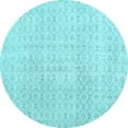 thumbnail image 1 of Ahgly Company Indoor Round Abstract Light Blue Contemporary Area Rugs, 3' Round, 1 of 4