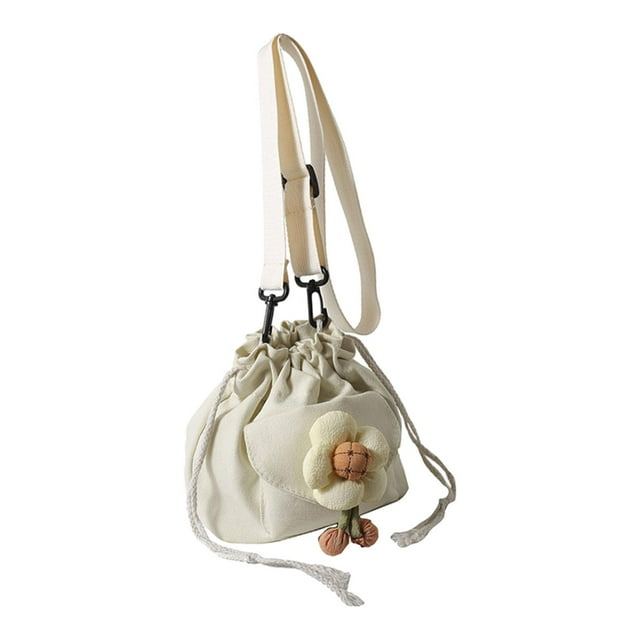 Bolso tipo cubo para mujer, estilo hobo, moderno, para teléfono móvil, bolso de mano, pequeño, bandolera Blanco