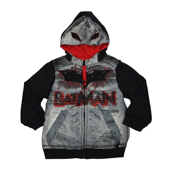 Dx-Xtreme - Little Boys Long Sleeve Sweatshirt Jacket 33330-2T (black grey batman)