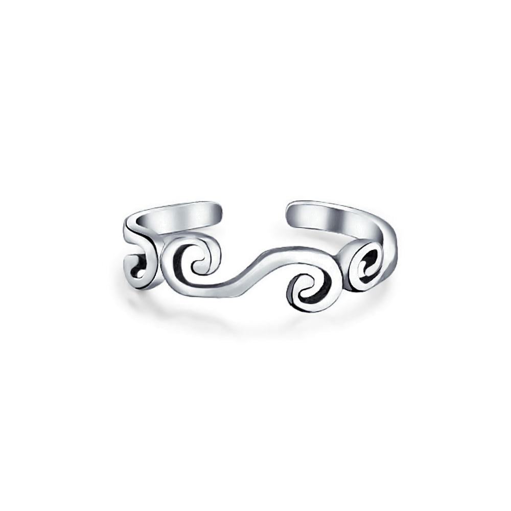 Adjustable Om Sign Band Toe Ring Sterling Silver 925 Jewelry Best Gift 8 mm