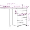 thumbnail image 6 of vidaXL 1 Piece MOSS 7 Drawer Chest w Desk and Wheels Gray Solid Pinewood For Ages 10+ and Adults, 6 of 30