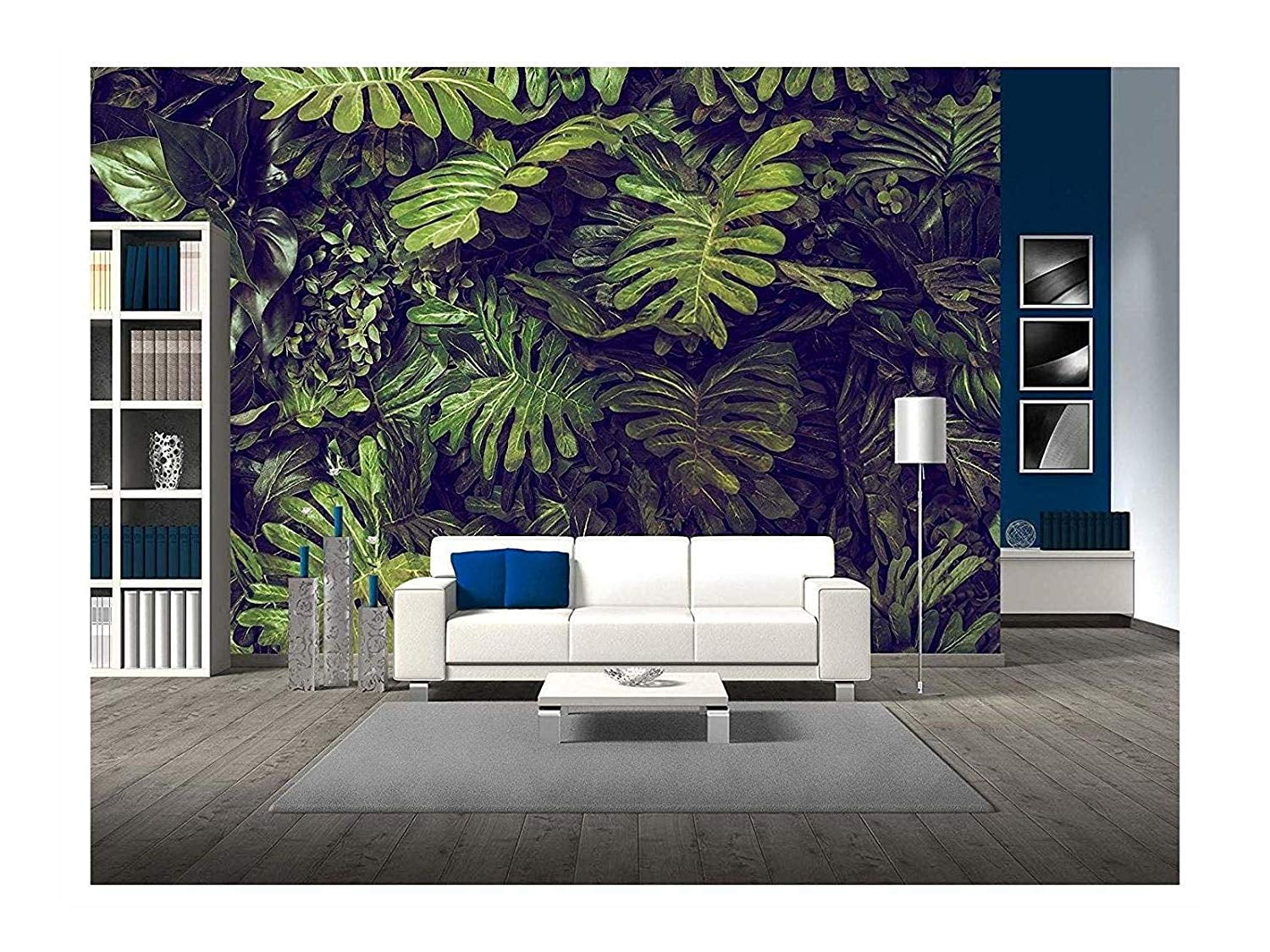 Wall26 Green Monstera Leaves Texture for Background - Top View - in Dark  Tone. - Removable Wall Mural | Self-Adhesive Large Wallpaper - 100x144  inches 