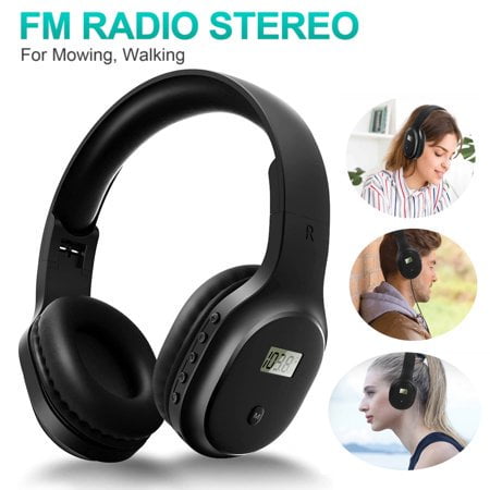 

Portable Personal FM Radio Headphones for Mowing with Best Reception Wireless FM Headset Ear Muffs with Built-in Radio for Jogging Walking Daily Works Supports External AUX cable