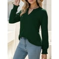 thumbnail image 2 of OALUXE Blouses for Women Long Sleeve Shirts V Neck Smocked Cuffs Tunic Tops, 2 of 7