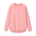 thumbnail image 4 of Casual Pullover Sweatshirts for Women Crewneck Long Sleeve Side Slit Pocket Loose Fit Classic Tops, 4 of 6