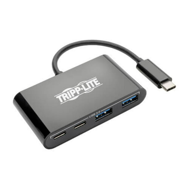 USB Gen 1 USB-C Portable Hub with 2 USB-C and 2 USB-A Ports, Thunderbolt 3 Compatible, Black - Walmart.com