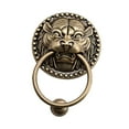 thumbnail image 3 of Aldaba de puerta con forma de cabeza de animal para puerta de entrada, estructura robusta china, diseño retro Anillo de 9.5 cm de base de 12 cm, 3 of 9