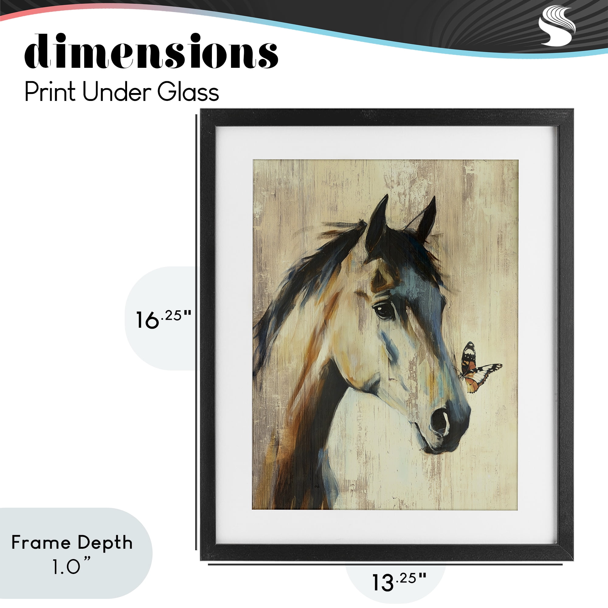 Stupell Industries Tiny Magic Horse & Butterfly Black Framed Print Under Glass, design by Svetlana Aleynikova