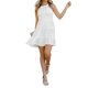 thumbnail image 5 of VISgogo Vestido Casual para Mujer, Cuello Redondo Sin Mangas Color Sólido Jersey Fruncido Línea A Mini Vestidos VISgogo moda, 5 of 9