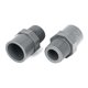 thumbnail image 1 of Conectores de manguera de agua rectos de rosca macho de 20 mm, 2 piezas, color gris, 1 of 1