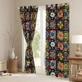 thumbnail image 3 of Manfei Bohemian Damask Mandala Black Out Curtains for Female Men,Geometric Plaid Curtains Pack of 2 (42x63 Each),Exotic Style Bedroom Curtains,Ultra Soft Home Decor, 3 of 6