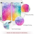 thumbnail image 6 of Colorful Rainbow Curtains Kids Girls Cute Clouds Pastel Ombre Starry Sky Stars Girly Aesthetic Rod Pocket Multicolor Princess Bedroom Living Room Treatment Fabric 2 Panels 42Wx63H Inch, 6 of 6