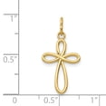 thumbnail image 3 of 14k Yellow Gold Hollow Polished Small Ribbon Religious Faith Cross Pendant Necklace 23x11.5mm Wide Pendant for Women, 3 of 3