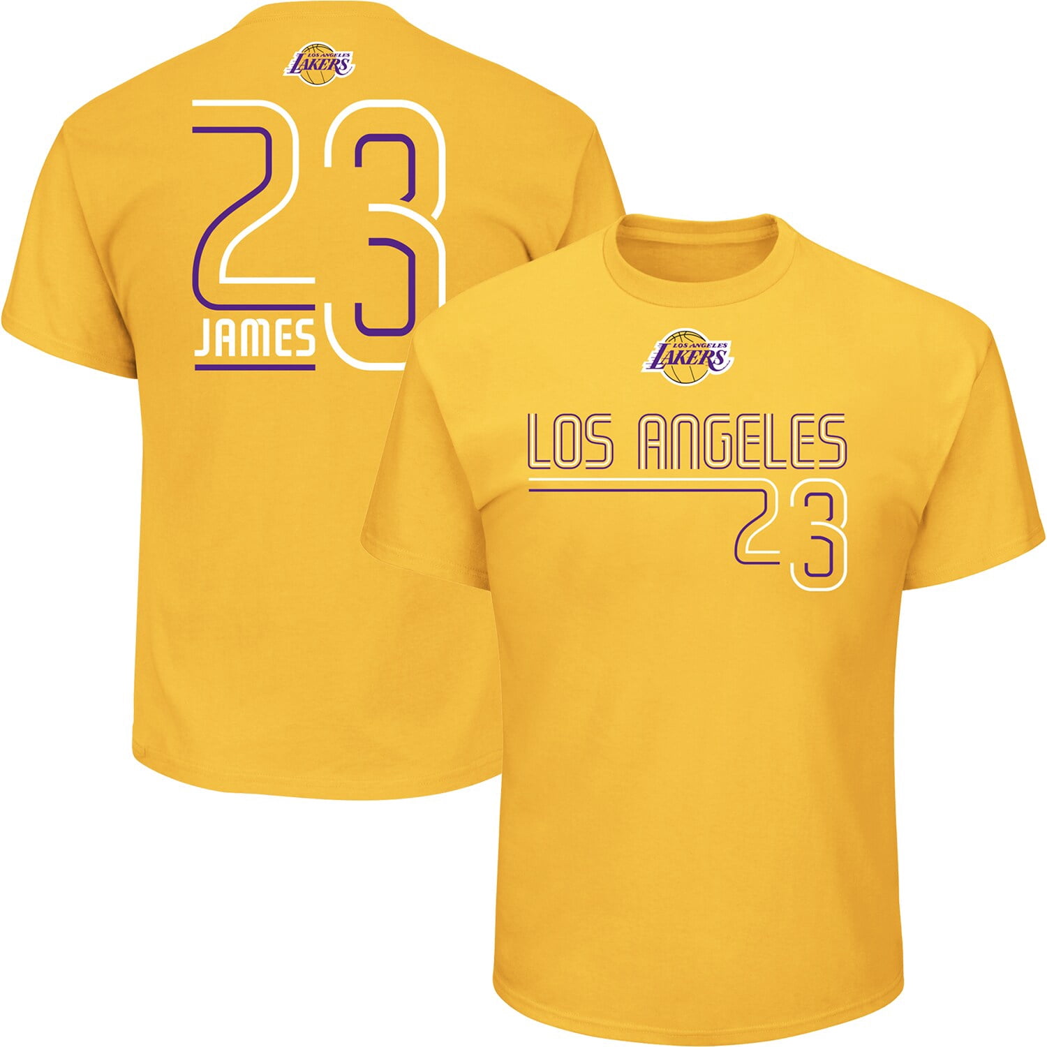 Men's Majestic LeBron James Gold Los 