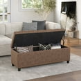 thumbnail image 5 of BELLEZE Button-Tufted Faux Leather Storage Ottoman Bench - Brentwood (Rustic Brown), 5 of 7