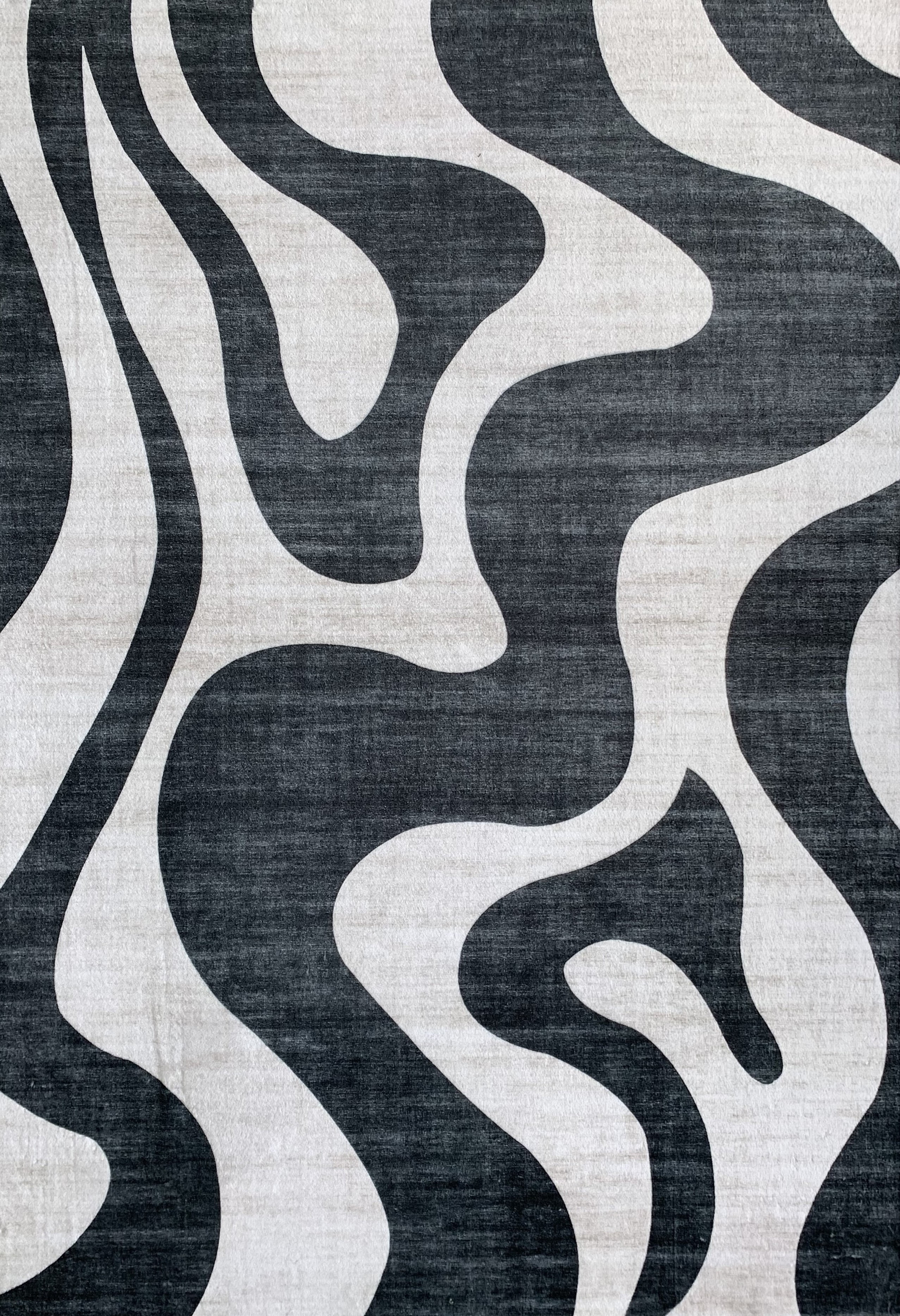 Rug Branch Eclipse Abstract Zebra Print Indoor Area Rug, Black White, Minimalist - Living Room, Bedroom, Dining Room, and Office