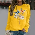 thumbnail image 2 of Puliio Women's Sweatshirts Colorful Butterfly Print Round Neck Raglan Casual Pullover Sweatshirt Long Sleeve Loose Fit Comfy Sweater Tops, 2 of 5