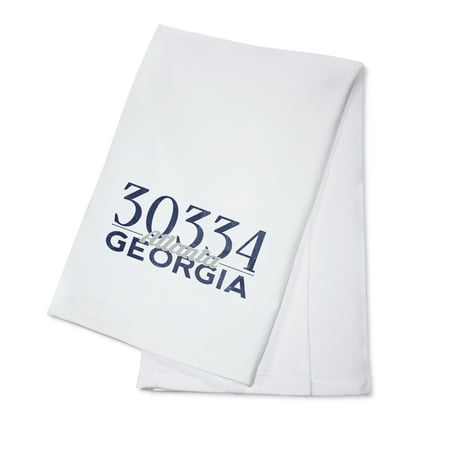 Atlanta, Georgia - 30334 Zip Code (Blue) - Lantern Press Artwork (100% Cotton Kitchen (Best Zip Codes In Atlanta Ga)