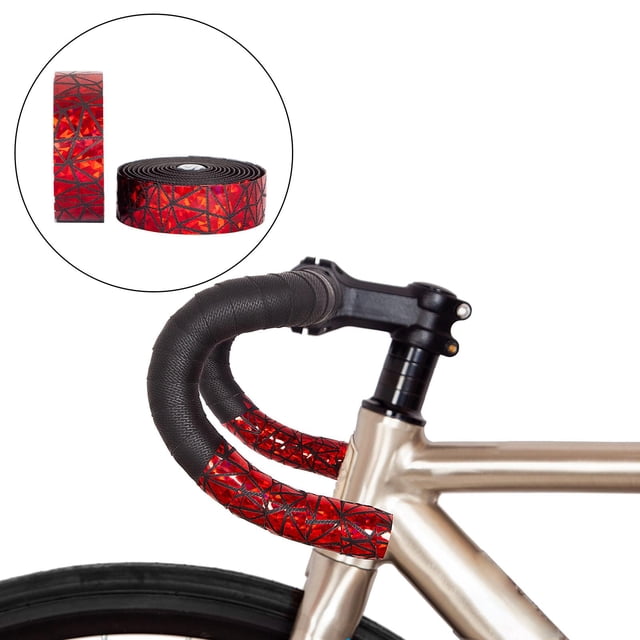 2 Uds Cinta de Manillar de Bicicleta Profesional Cintas de Barra Antivibración Envolturas de Mango Envoltura de Amortiguación con Enchufe de 2 Barras rojo Macarena Cintas de manillar de bicicleta de carretera