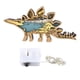 thumbnail image 1 of Estatua de dinosaurio tallada en madera, adorno decorativo, escultura de Animal tallada a mano con tira de luz para oficina y sala de estar, 1 of 10