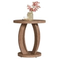 thumbnail image 3 of Fnova Table d'Appoint Ronde avec Rangement à 2 Niveaux, Table de Chevet Rustique Style Ferme, Table de Chevet, Table d'Accent pour Salon, Chambre, Petits Espaces, Balcon, Brun, 3 of 11