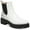 White Leather, variant on SAM EDELMAN Womens Black Goring Studded Lug Sole Jalyn Round Toe Block Heel Slip On Leather Booties 5 M