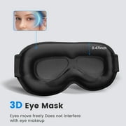 FACEMOON 3D Sleep Mask for Sleeping | 100% Blackout Eye Mask for Women & Men | Adjustable Eye Covers for Side Sleepers, Black