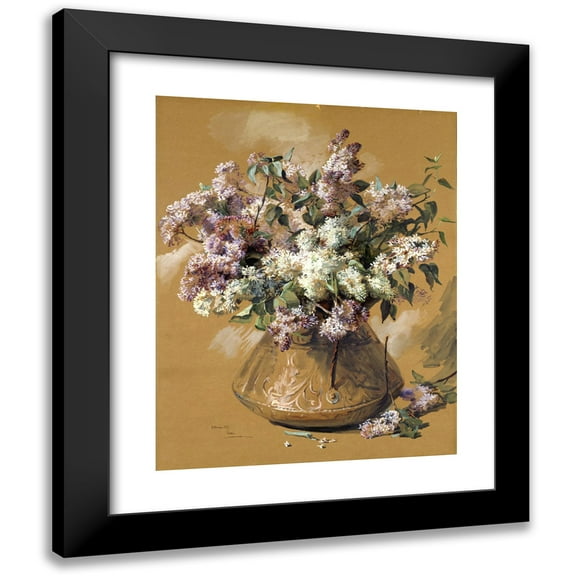 Elizabeth Nourse 12x14 Black Modern Framed Museum Art Print Titled - Lilacs (1891)