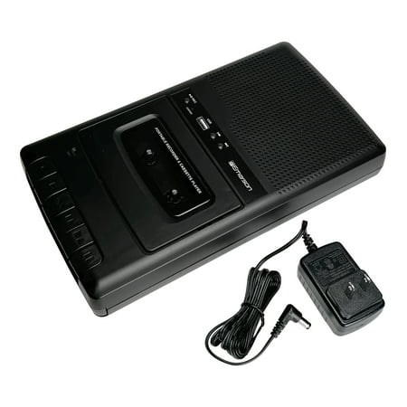 Emerson Portable Cassette Player and Recorder, Black