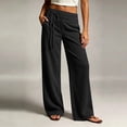 thumbnail image 2 of YuXingFu Womens Linen Pants Women Petite Skinny Capri - Back Pocket Winter Black S, 2 of 7