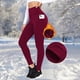 thumbnail image 4 of Women's Lined Thermal Leggings High Waist Thermal Trousers Winter Warm Sports Leggings Tights Yoga Pants with Pockets Navy blue L, 4 of 4