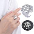 thumbnail image 1 of GUANGHONG European Style Exaggerated Hop Dollar Sign Ring Stylish and Unique Design Silver Adjustable Rings Men Rings for Teen Girls Size 11 Full Finger Ring, 1 of 4