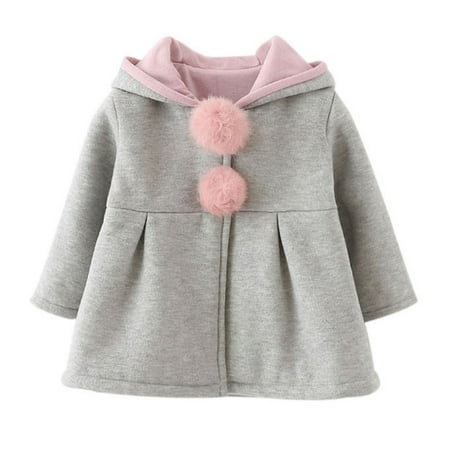 

Actoyo Toddler Kids Baby Girls Bunny Ear Warm Coat Overcoat Hooded Outwear Jacket
