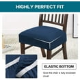 thumbnail image 4 of Stretch Jacquard Chair Seat Covers Seat Covers for Dining Room Chair Covers Chair Seat Slipcovers Removable Washable Chair Seat Cushion Slipcovers for Dining Room (6 Pack, Navy), 4 of 7
