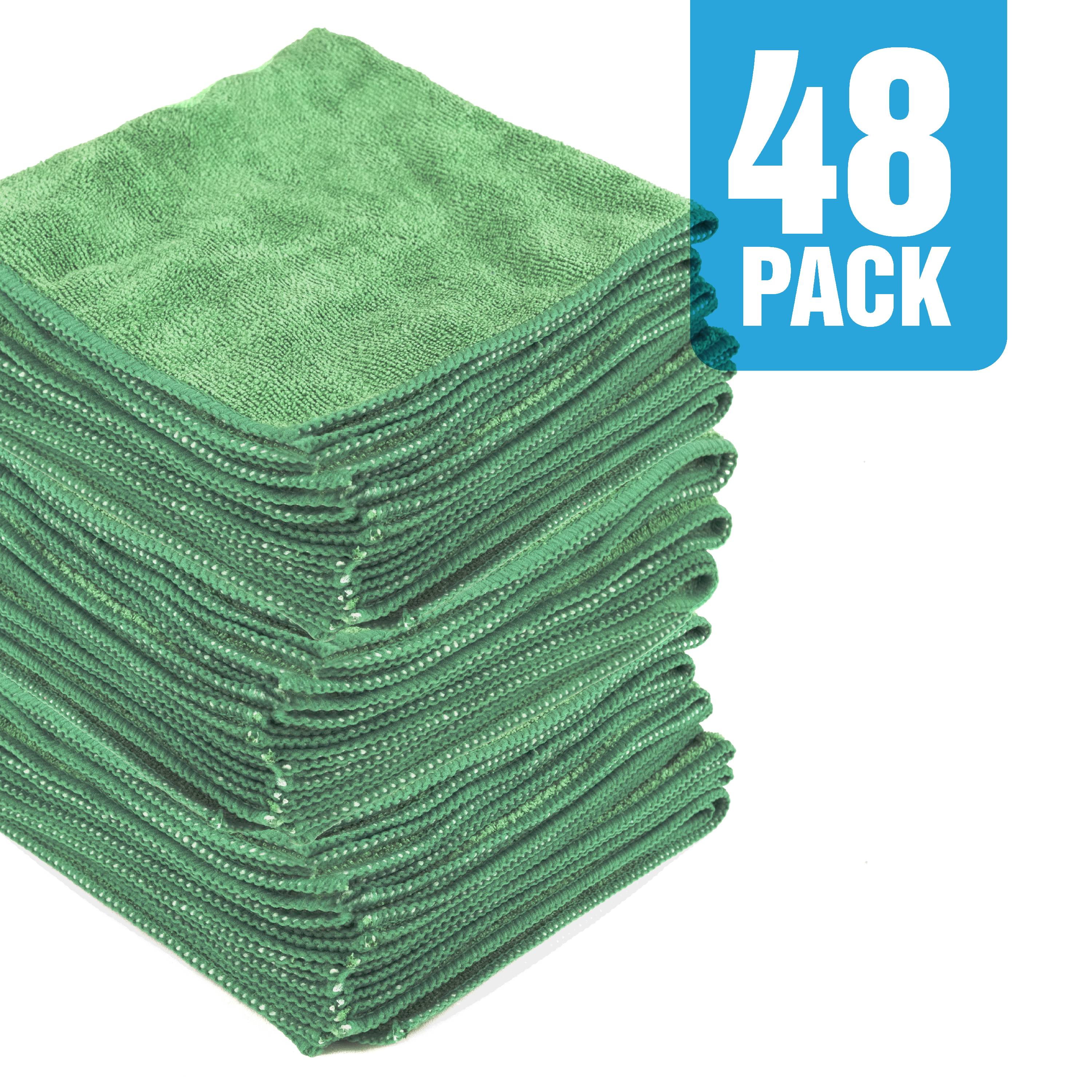 Restaurantware Clean Tek Green Microfiber Cleaning Cloth - 16 inch x 16 inch - 100 Count Box