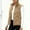 Khaki, variant on LSLJS Puffer Vest for Women Fleece Plus Size Stand Collar Vest Jackets Casual Fahion Solid Color Outwear Vest with Pockets, 3XL-5XL