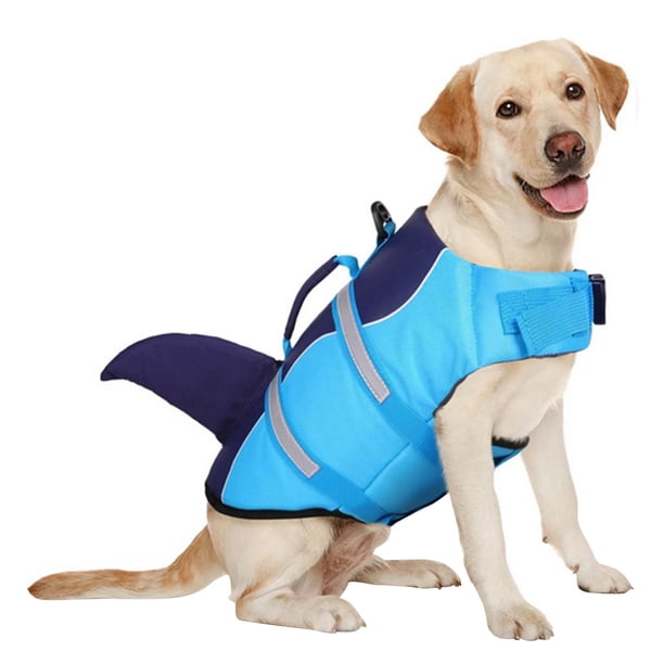 Chaleco salvavidas para perros, chaleco de flotabilidad para entrenamiento de natación al aire libre, cinco tamaños XS-XL, chaleco de poliéster, tres colores opcionales (azul/gris)