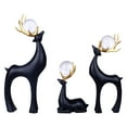 thumbnail image 3 of Conjunto de 3 Piezas Estatuas de Alce de Navidad BLESIY Figuras de renos 2024, 3 of 8