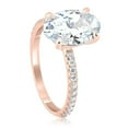 thumbnail image 3 of Pompeii 2 1/2Ct Oval Diamond & Moissanite Engagement Ring 14k Rose Gold (G/H,VS1-VS2), 3 of 4