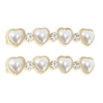 thumbnail image 1 of Ofertas Únicas 1 Par de Encantos para Cordones en Forma de Corazón, Accesorios de Zapato de Perlas Falsas, Tono Dorado Beige, 1 of 5