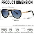 thumbnail image 5 of KANASTAL Aviator Sunglasses Women Men Polarized UV400 Protection with Double Bridge Design Retro Sun Glasses Gradient Blue Lens, 5 of 7