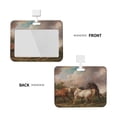 thumbnail image 2 of Bingfone Three Horses Oil Painting Card Badge Holder,for Girls Girly Women 4 x 3 Inch Nurses School Identity Cruise Travel Name Tags Cover Protector Case, 2 of 7