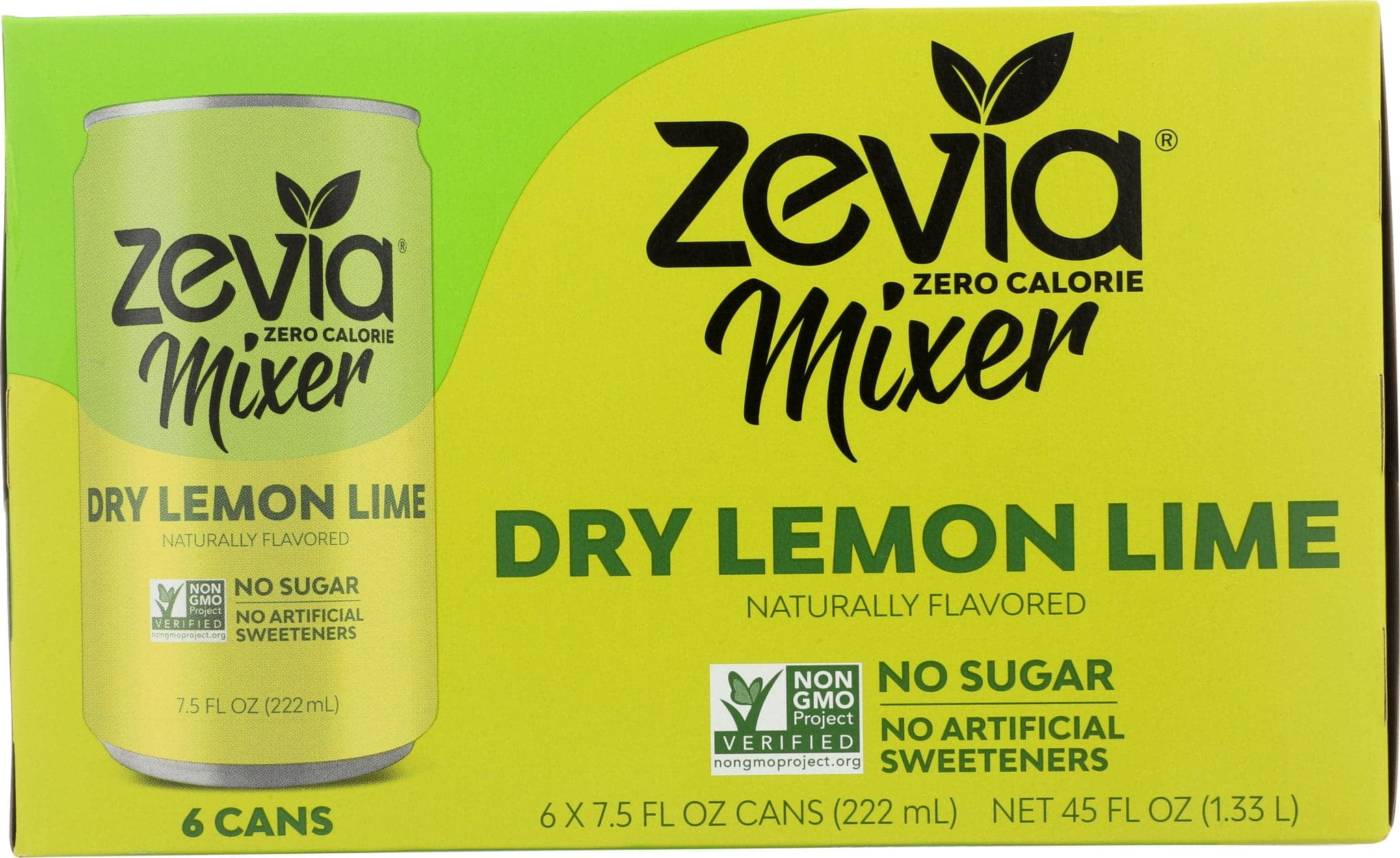 Zevia Zero Calorie Mixer Dry Lemon Lime, 6/7.5 Fl Oz Pack of 4